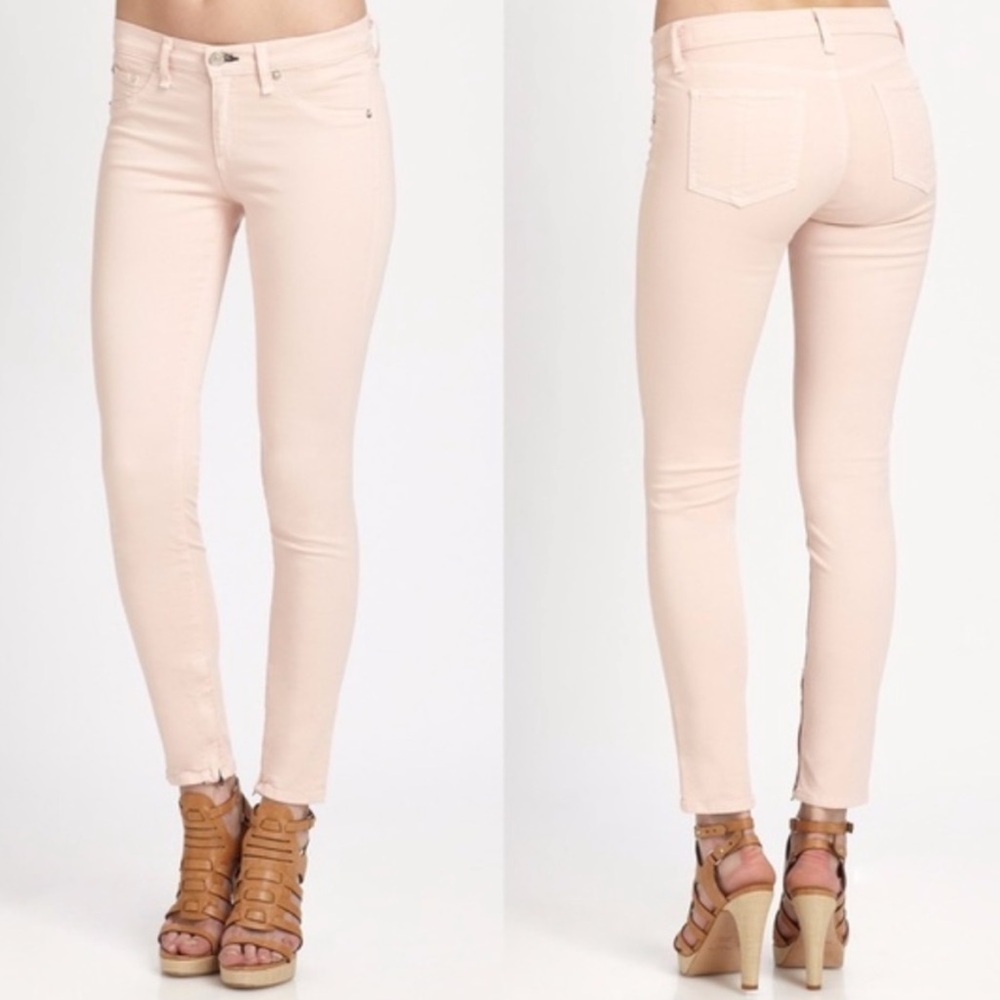 RAG & BONE blush pink zipper Capri jeans size 28 like new